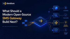 Modern open-source SMS gateway showing observability, routing, extensibility and testing capabilities